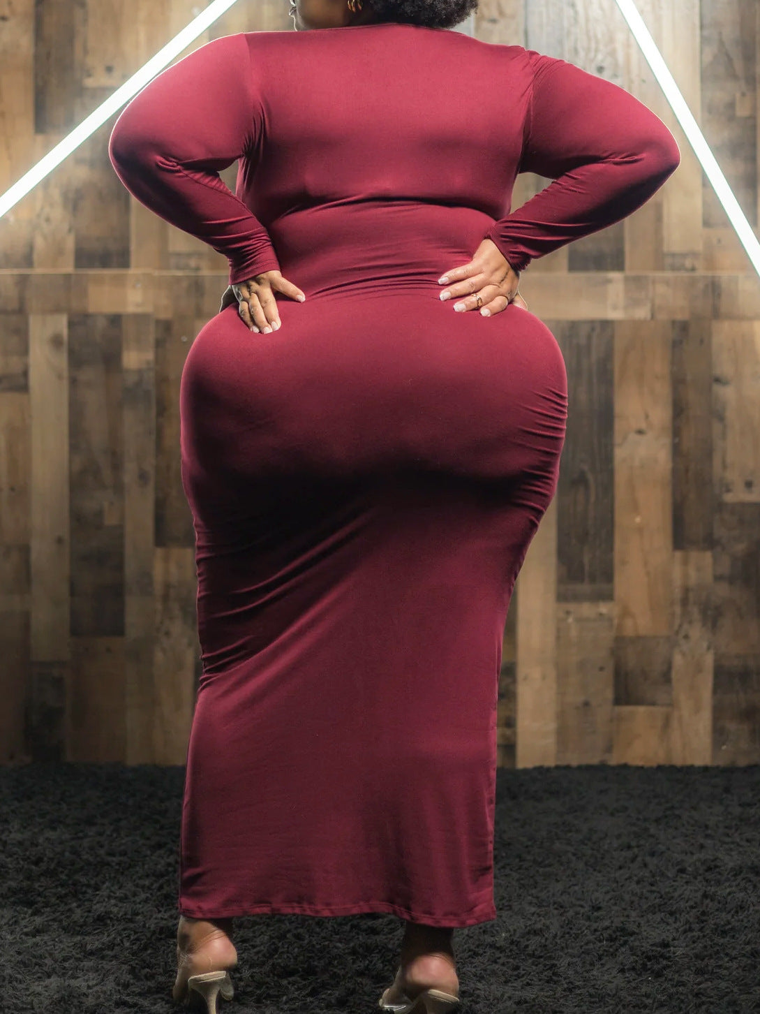 Fashion Slim Round Neck Long Dress