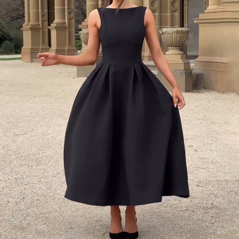 Summer Low Back Sleeveless Women's Sexy A-Line Long Dress 5