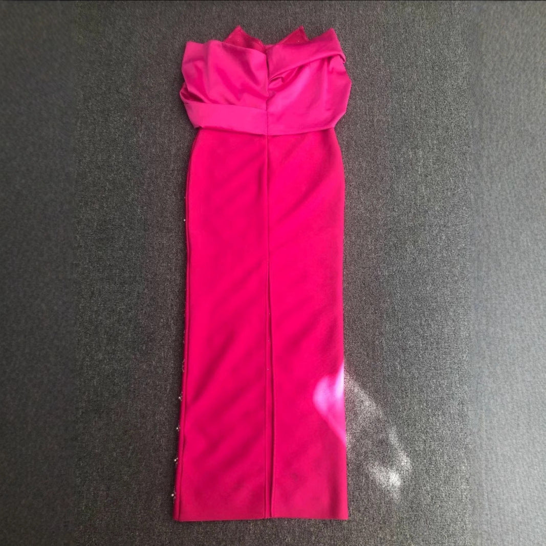 Formal Party bright color pure sexy bandage long dress 5