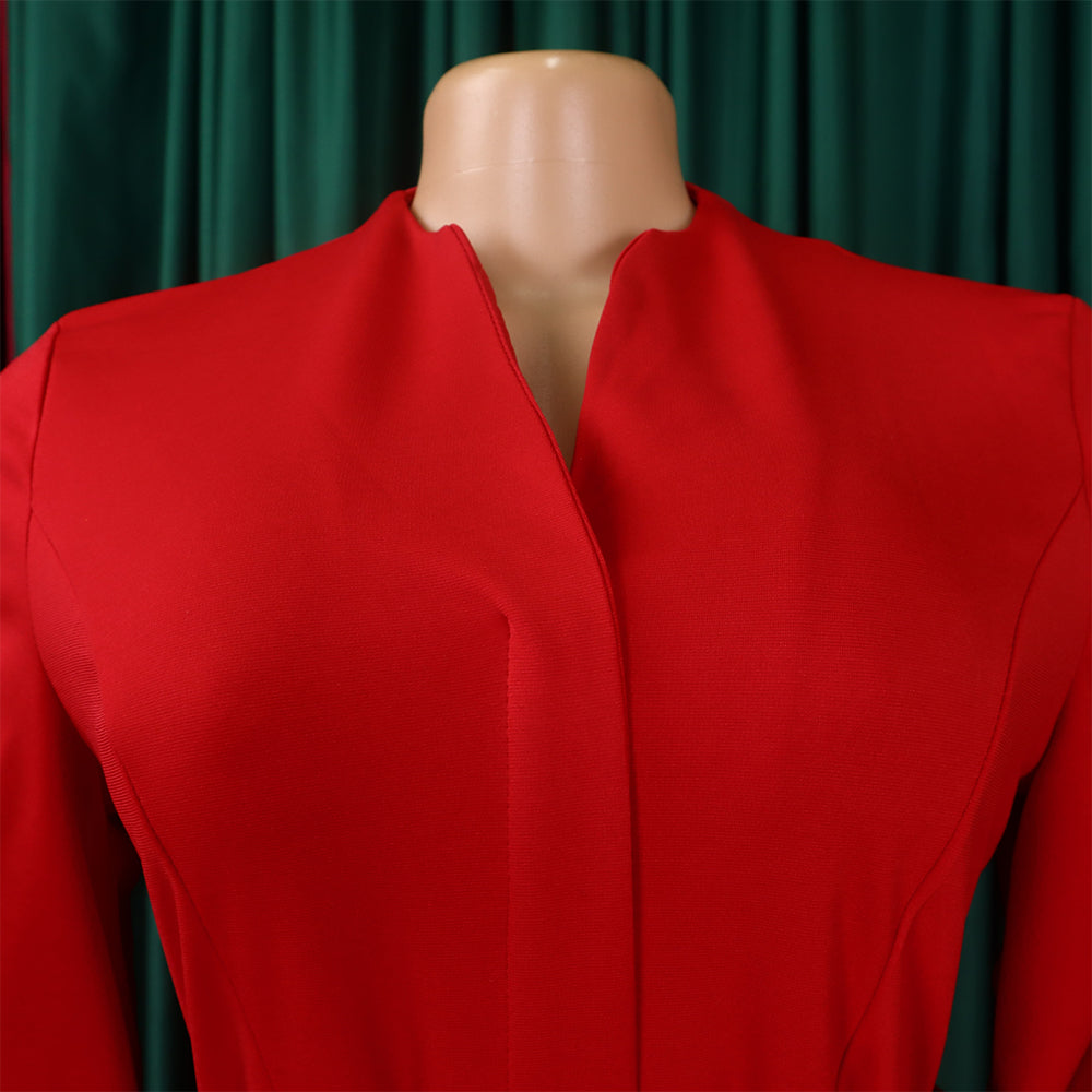 Women's Autumn And Winter Fashion Chic Plus Size Pleated A-Line African Dress 19