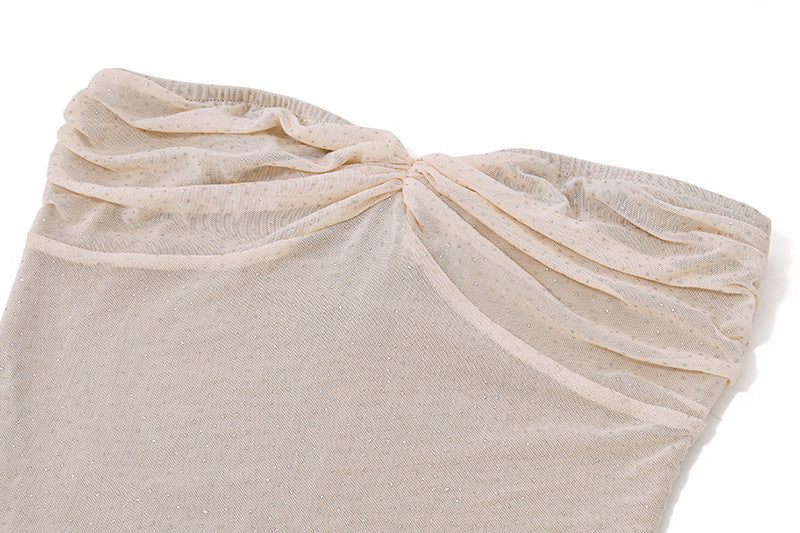 Women sexy chest-wrapped sequined fishtail dress 16