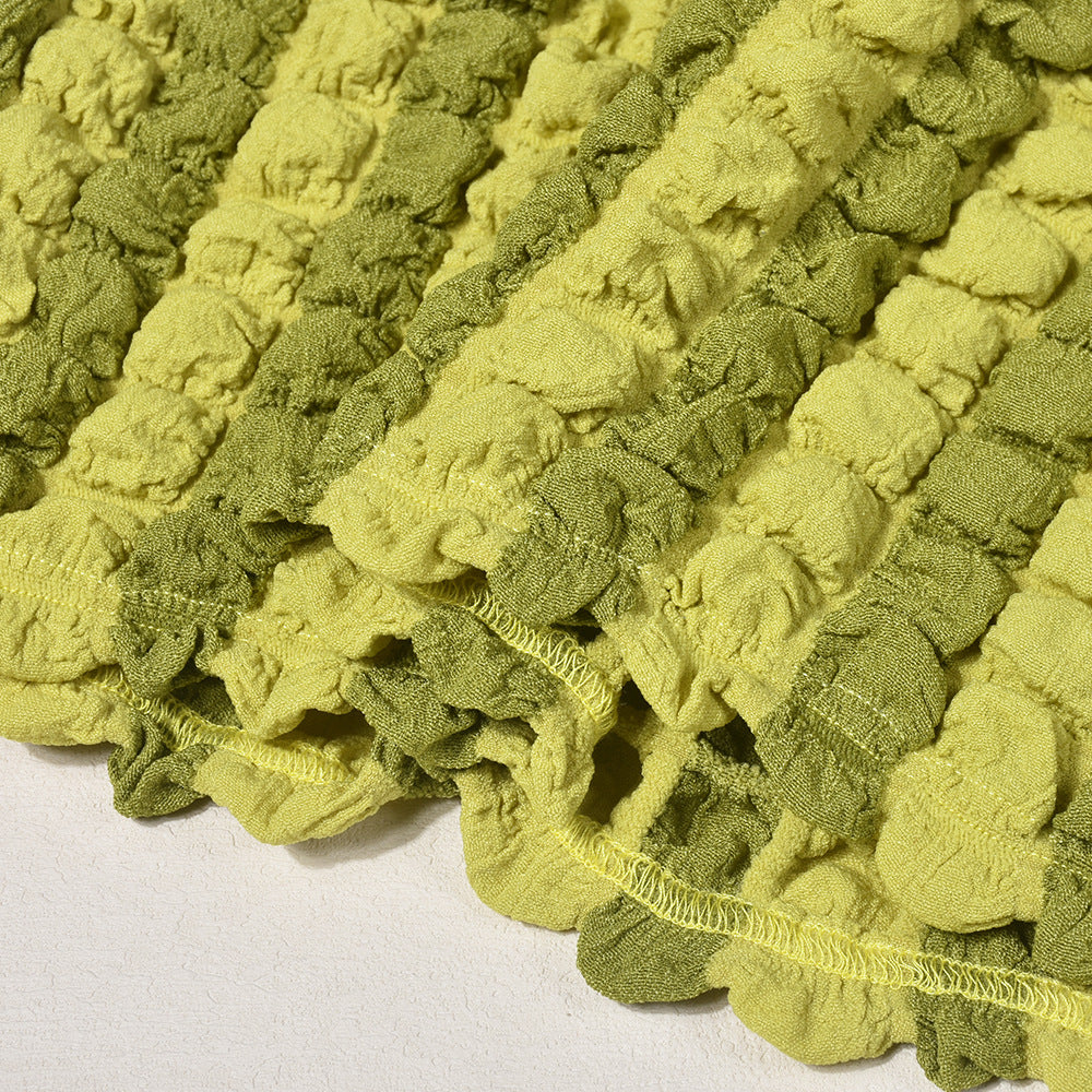 Women's Summer Halter Neck Low Back Crop Top and Skirt Two Piece Set 14