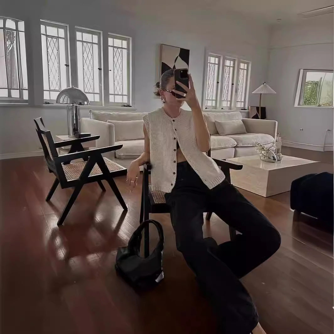 Women casual maillard style knitting vest 8