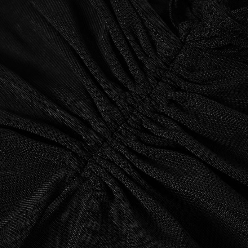 Women's Autumn Solid Color Sexy Mesh Lace-Up Low Waist Slim Fit See-Through Pants 16