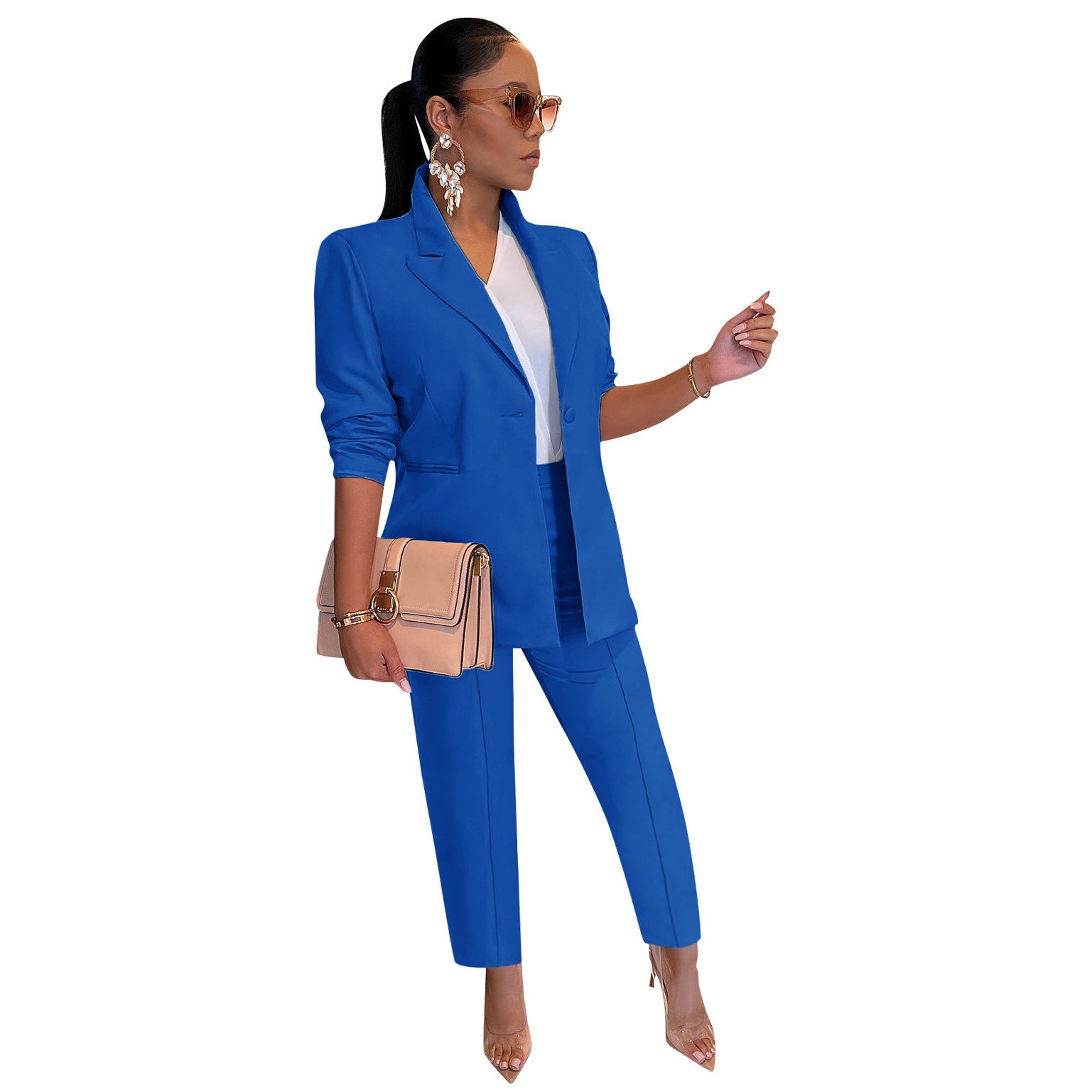 Women Blazer and Pants 2-piece Set 7