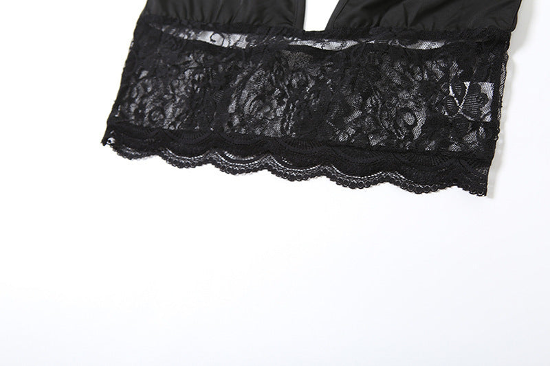 Spring Summer sexy Halter Neck Low Back Lace strap Vest high waist Long skirt fashion two piece set for women 12