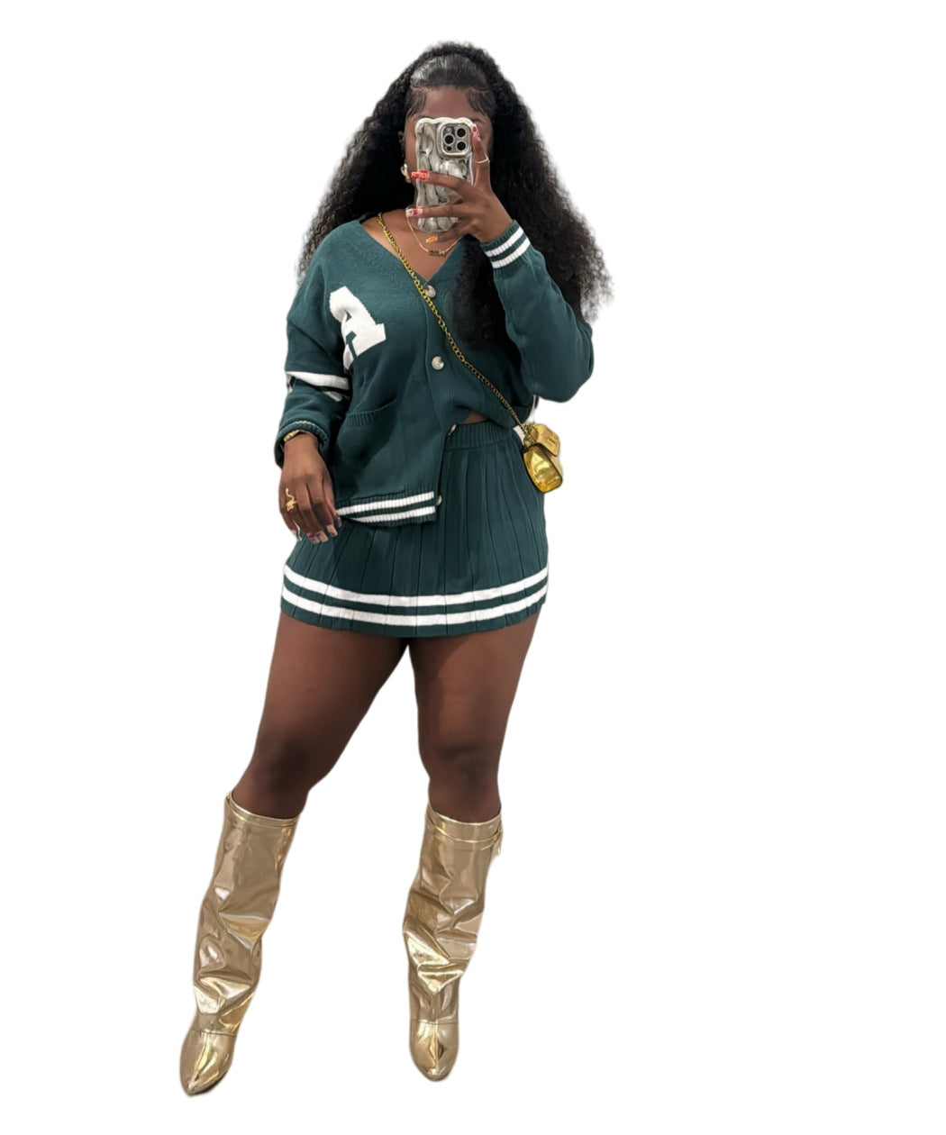 Cardigan Sweater Fashion Short Skirt Two Piece Set For Women 10