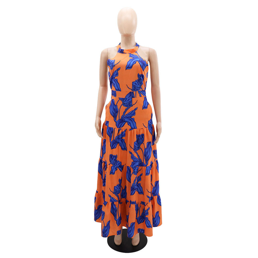 Women Printed Halter Neck Dress 9
