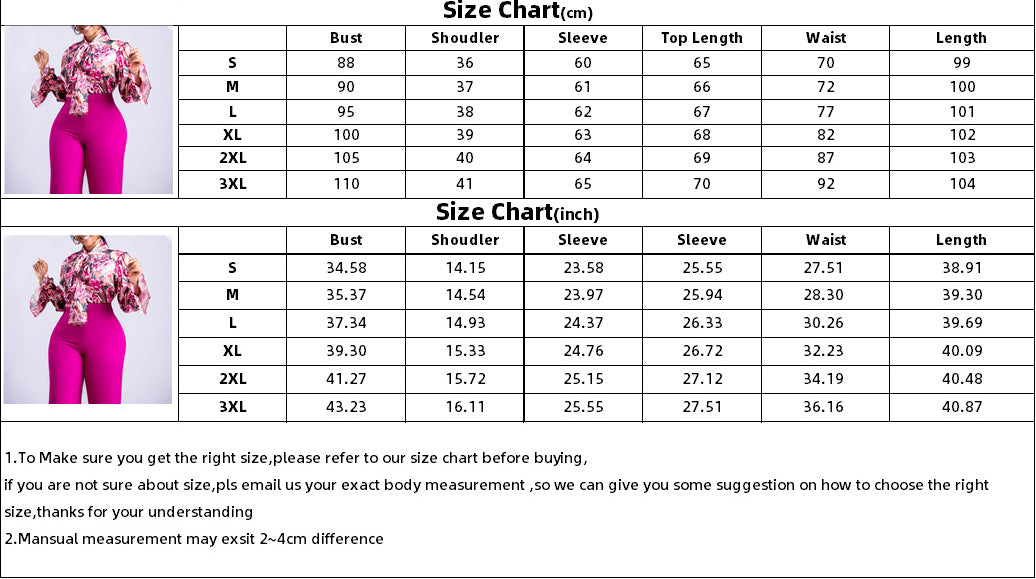 Plus Size Casual Women Printed Long Sleeve Shirt And Wide Leg Pants Two Piece 8