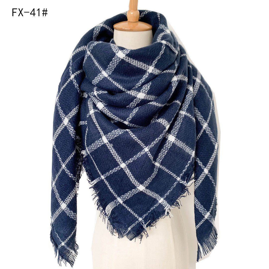 Autumn and winter imitation cashmere plaid square scarf scarf shawl 30