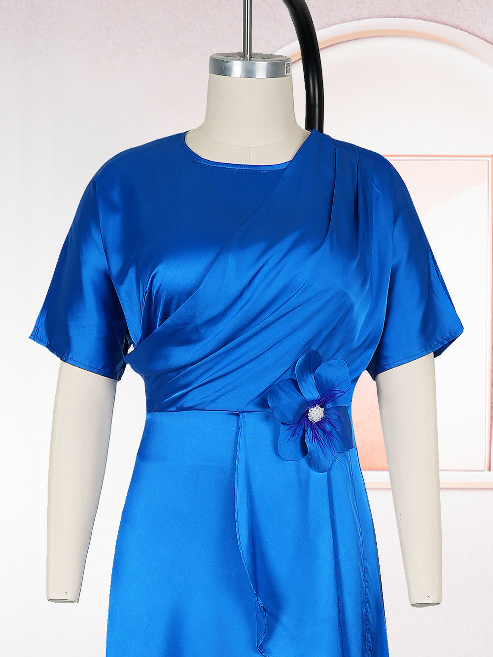 Plus Size African Elegant Solid Dress 19