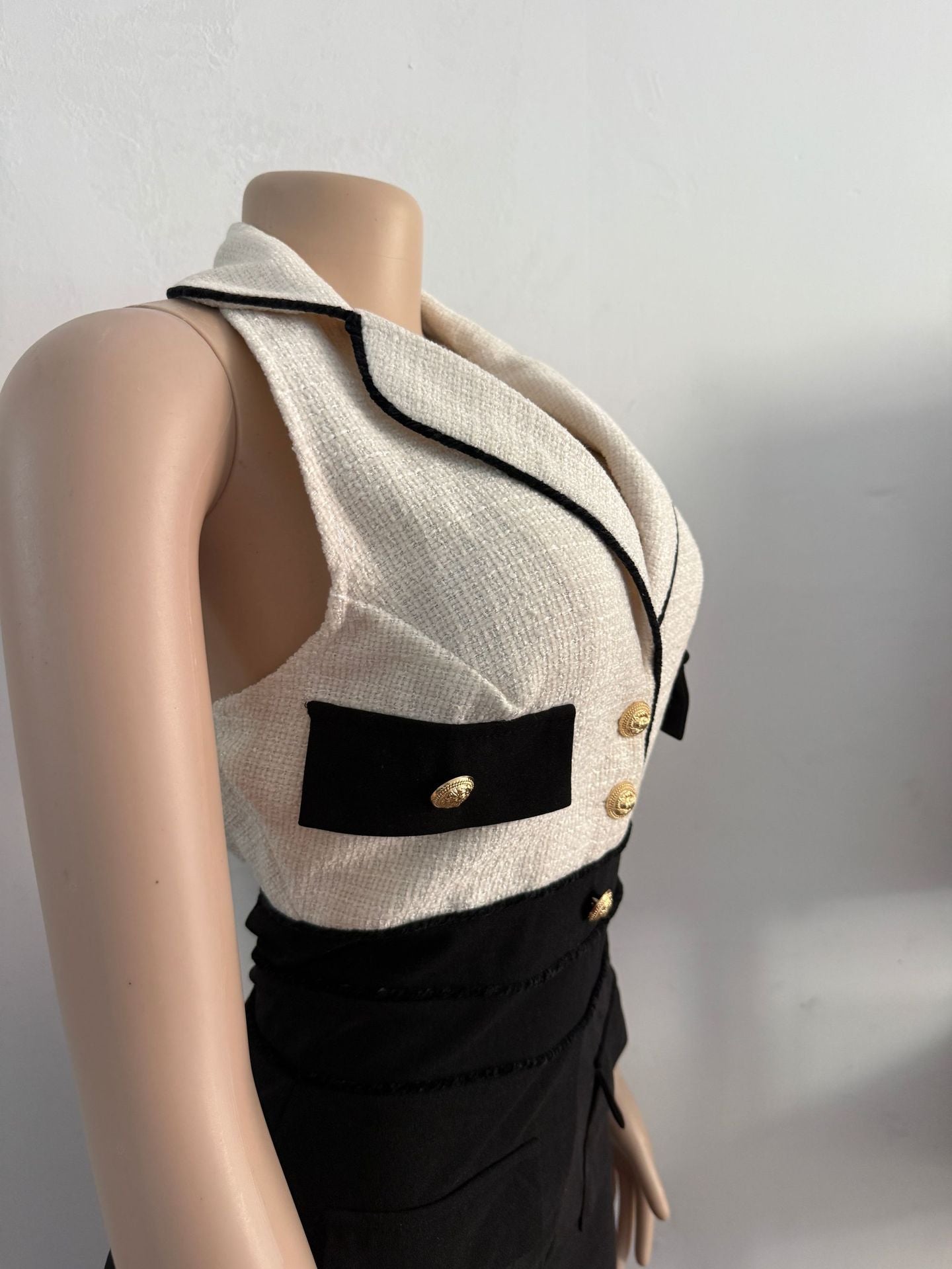 Women's Patchwork Halter Sleeveless Wide-Leg Jumpsuit 10