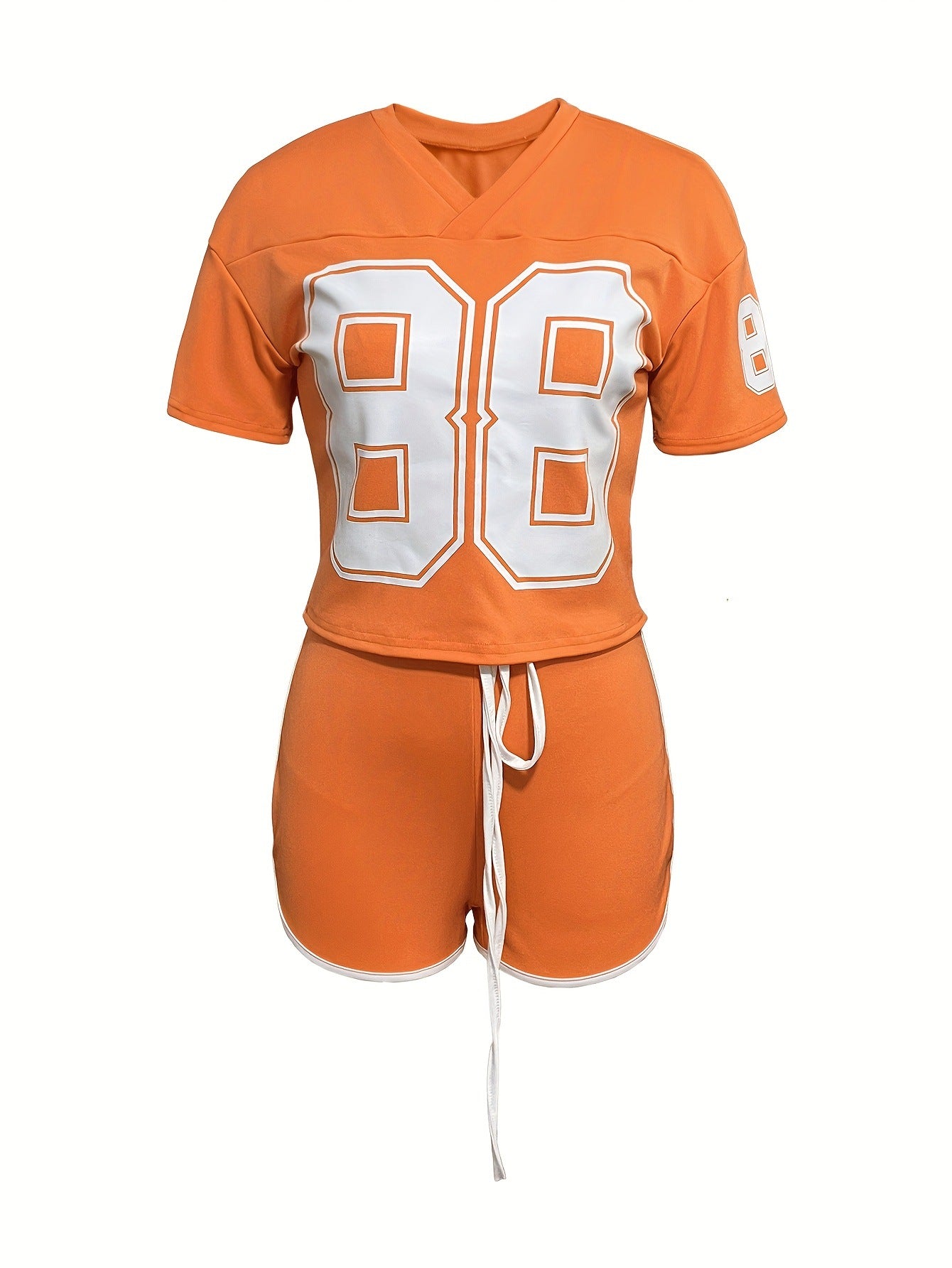 Women casual digital print short-sleeved top and shorts two-piece set 23