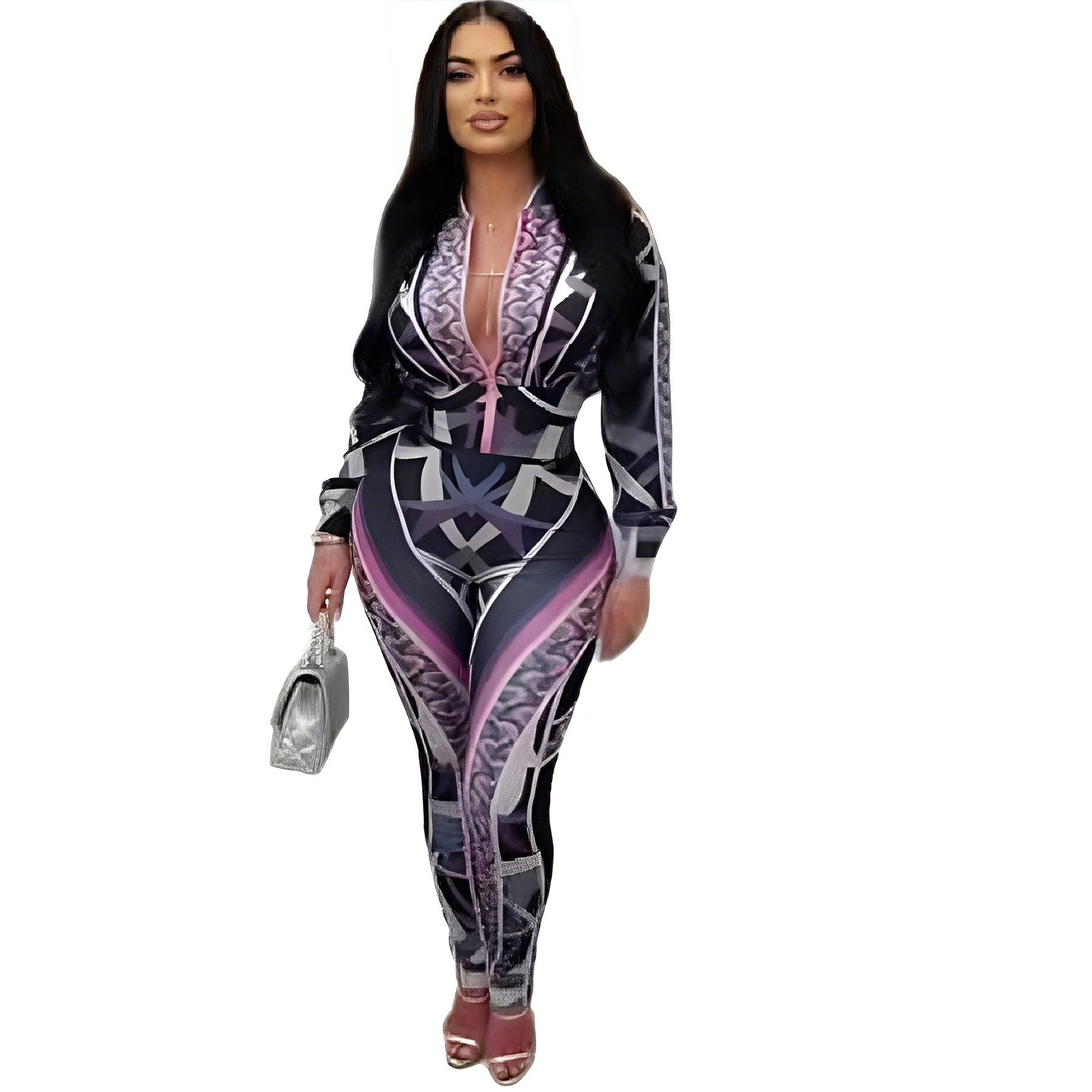 Women's Sport Casual Fashion Print Two-Piece Pants Set 10