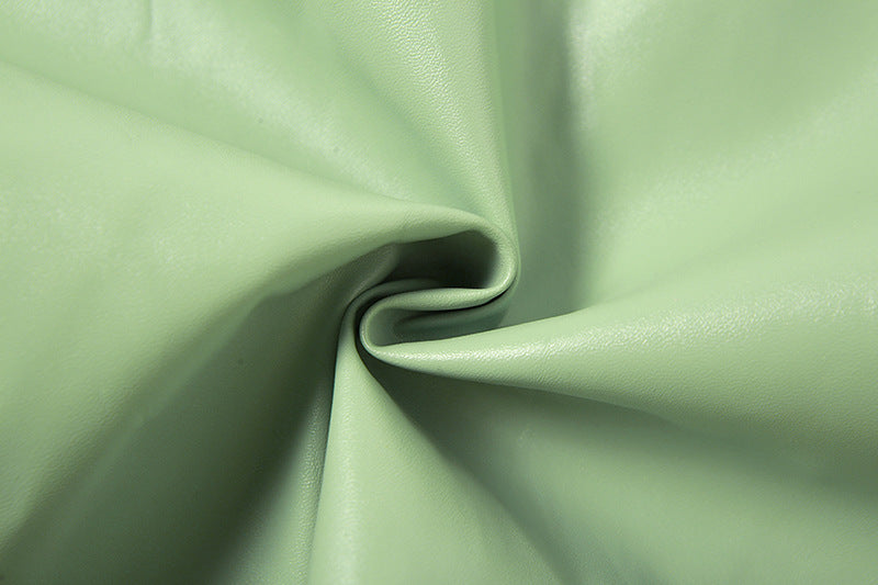 Women's Autumn Fashion Long Sleeve Crop Zipper Pu Jacket Bodycon Skirt Set for Women 17