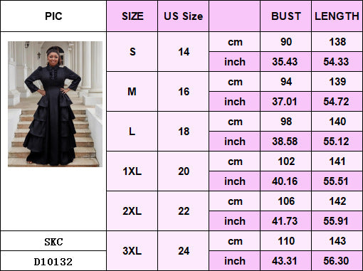 Black Ruffled Plus Size Long Cake Dress 8
