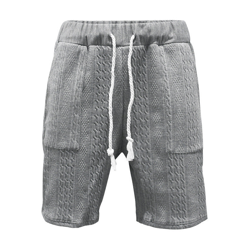 Men's Summer Loose Sleeveless T-Shirt Shorts Men's Summer Casual Jacquard Knitting Set 61