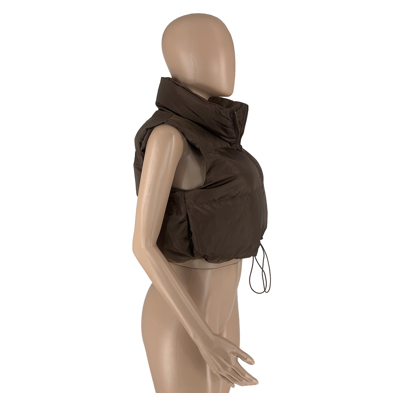 Women'S Winter Fashion Casual Solid Cotton Padded Vest Jacket 17