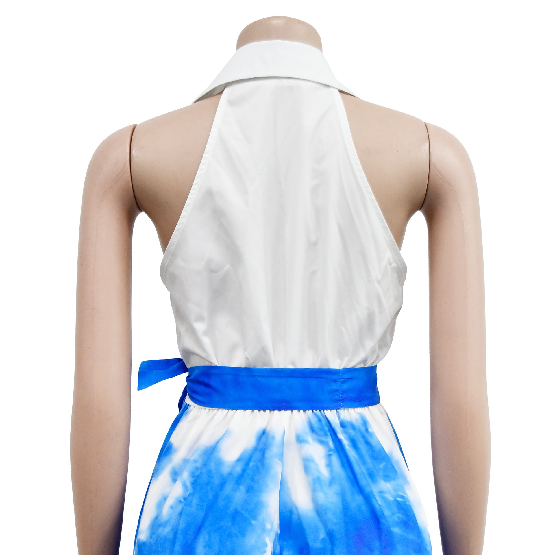 Women's Fashion Printed Sleeveless V-Neck Belted Maxi Dress For Women 19