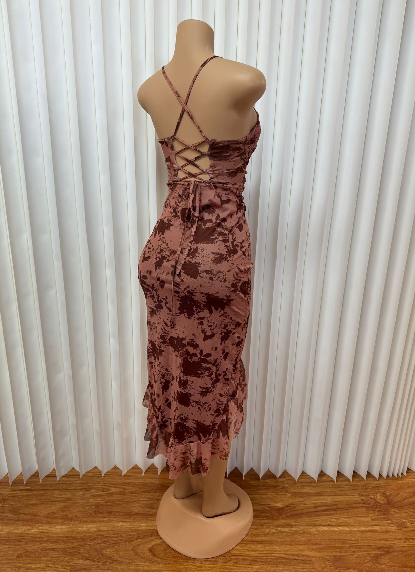 Lace-Up Sexy Slim Irregular Bodycon Dress 9