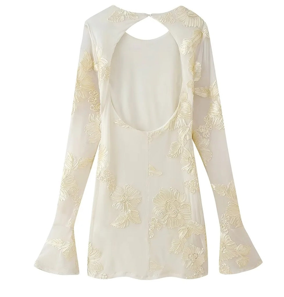 Women's Fashionable Sexy Slim Fit Bell Bottom Sleeve Party Dress 12