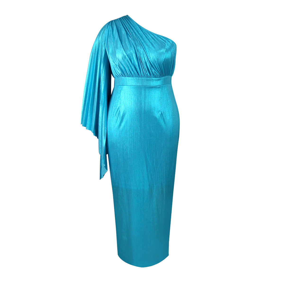 One-Shoulder Pleated Sleeve Formal Party Dresses 6