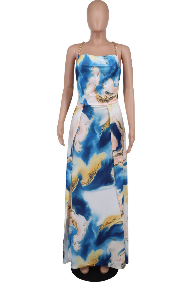 Women'S Summer Chic Slit Plus Size Straps Backless Maxi Dress 6