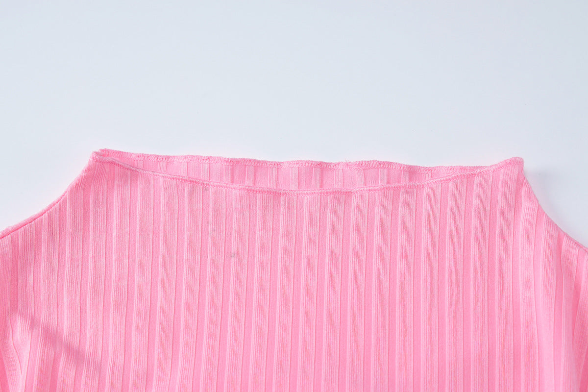 Women's Summer Fashion Sexy Back Hollow Slim Patchwork Pleated Dress 14