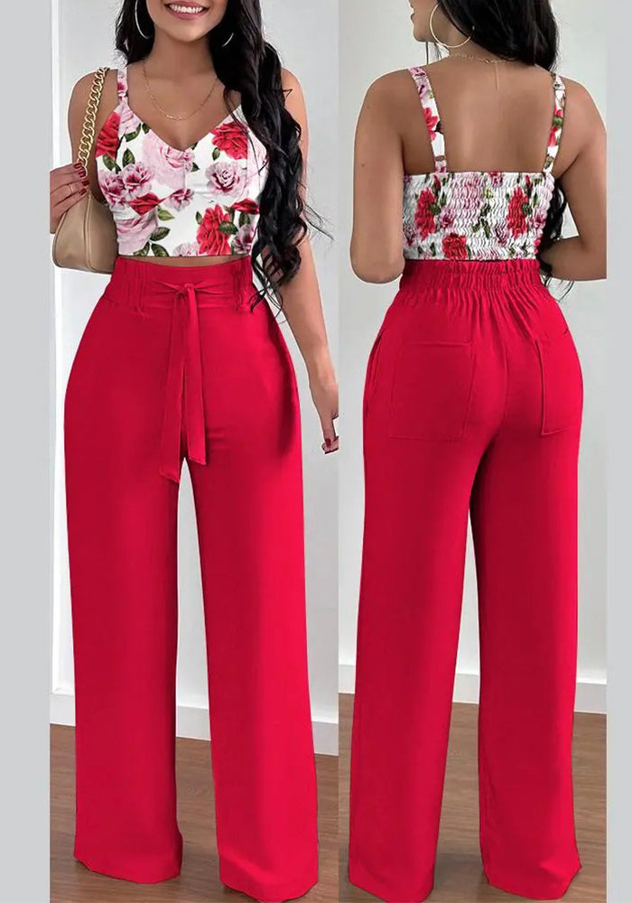 Spring Sweet Fresh Beauty Fashion Casual Pants Set