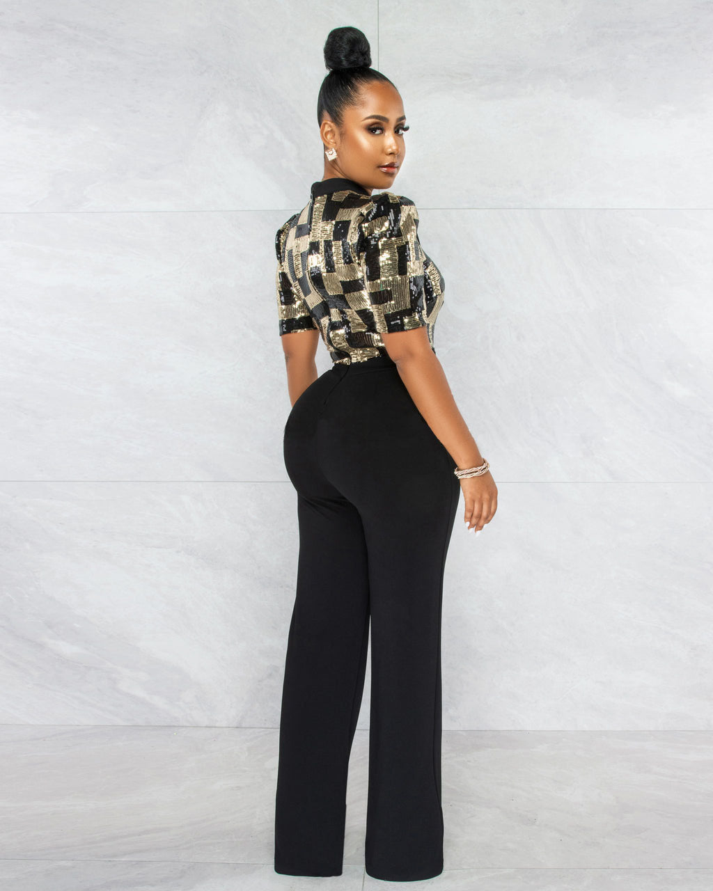 sexy plaid sequins patchwork short sleeve forma jumpsuit 13