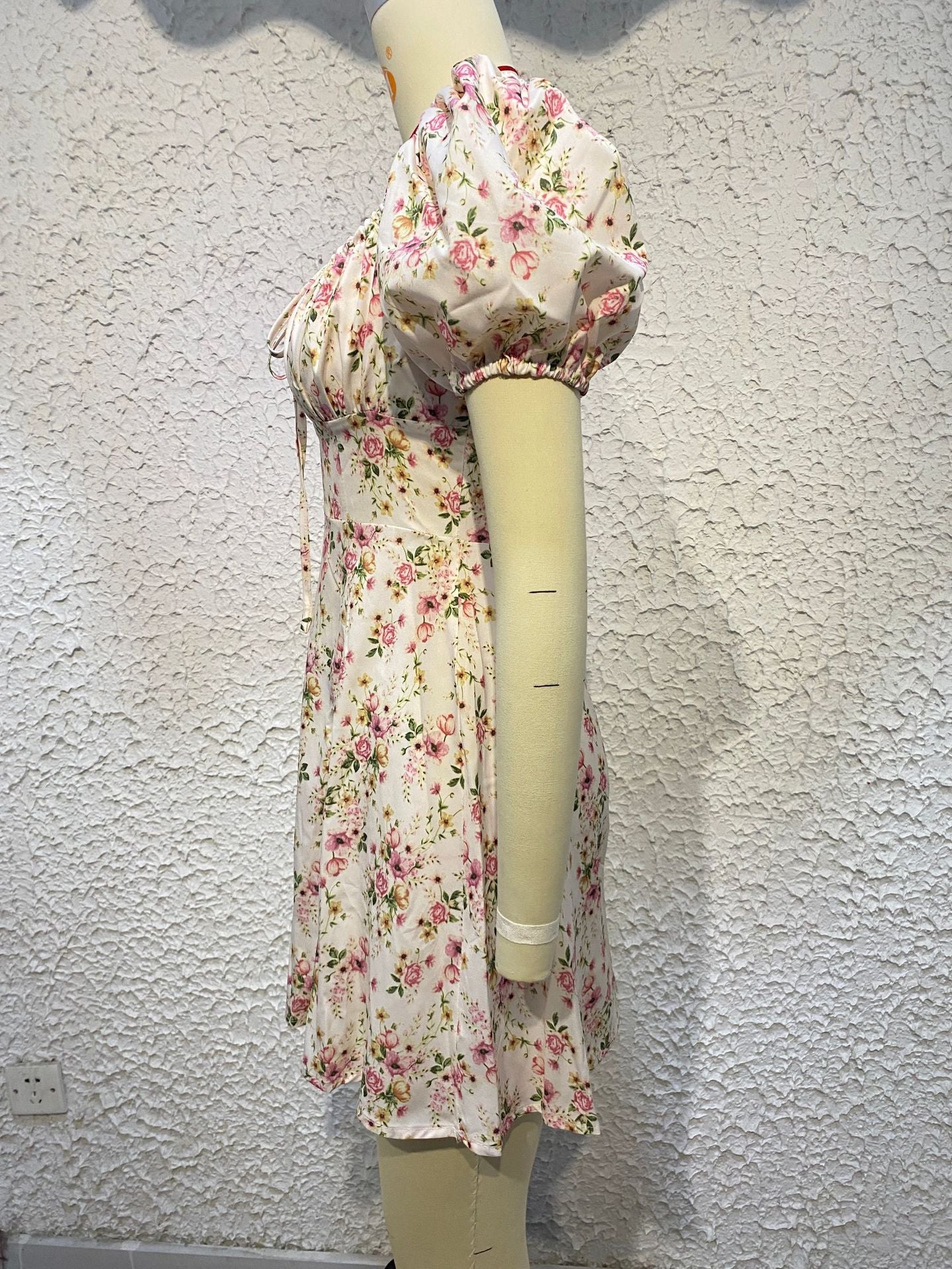 Women'S Summer Fashion Puff Sleeve Floral A-Line Summer Female Dress 11