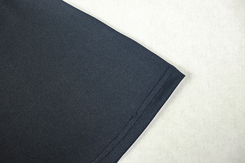 Elegant Women's Pleated Solid Color Bodycon Slim High Neck Short-Sleeve Long Dress 20