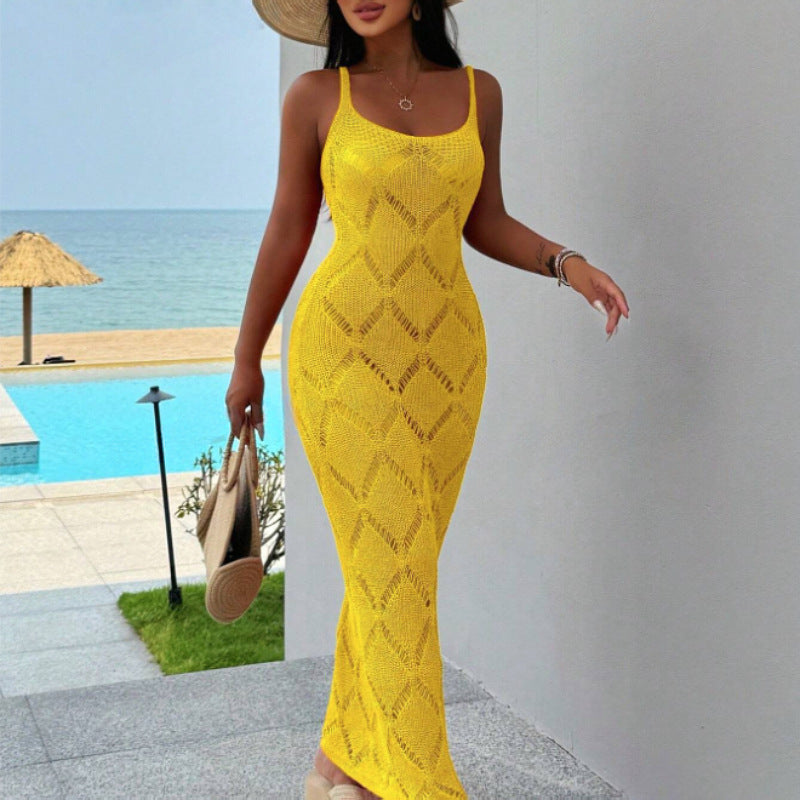 Women's Summer Strap Knit Long Dress 9