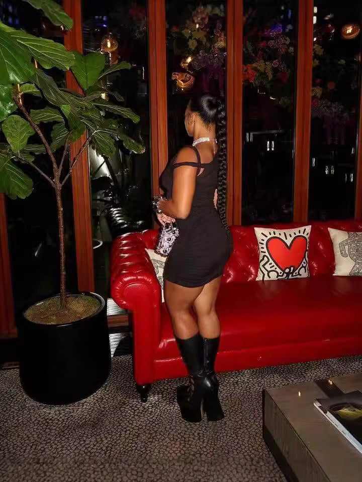 Fashionable Women's Solid Color Sexy Bodycon Dress