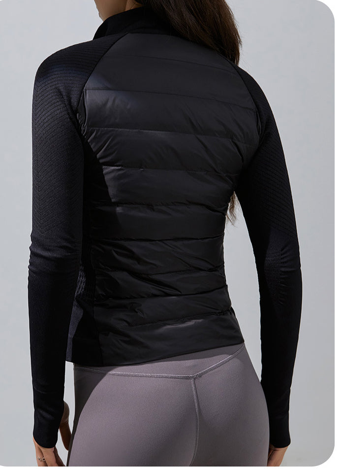 Outdoor Sports Yoga White Goose Padded Down Coat Winter Warm Cotton Padded Short Slim Jacket 6