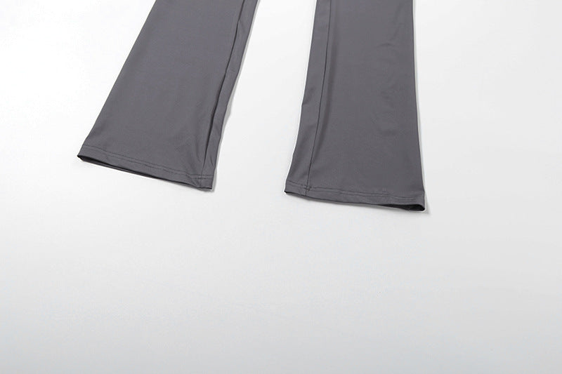 Women Fall/Winter Hooded Letter Print Zipper Top and Pants Two-Piece Set 24