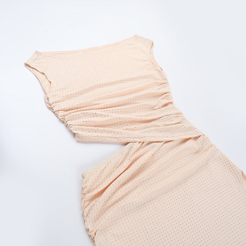 Women Spring Sexy Slash Shoulder Hollow Dress 7