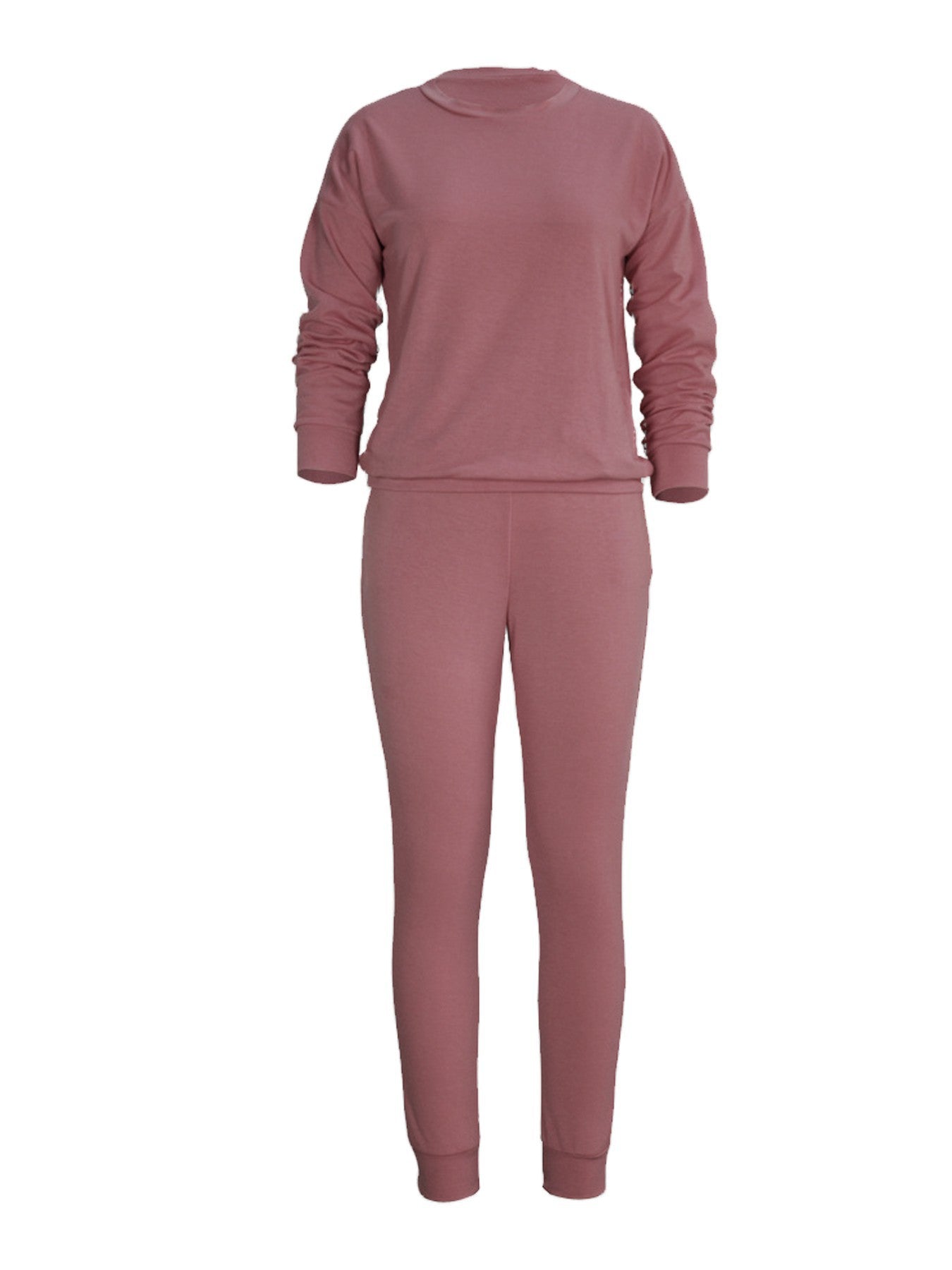 Fashionable Autumn Winter Long Sleeve Solid Color Street Casual Two-Piece Pants Set 5