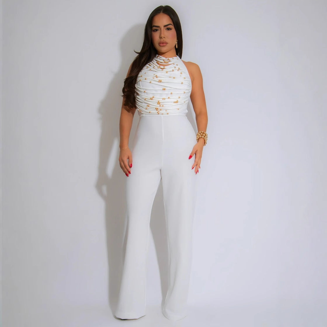 Women High Neck Sleeveless Jumpsuit 4