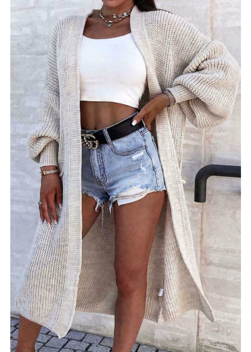 Autumn and winter Women solid knitting pocket cardigan sweater jacket 33