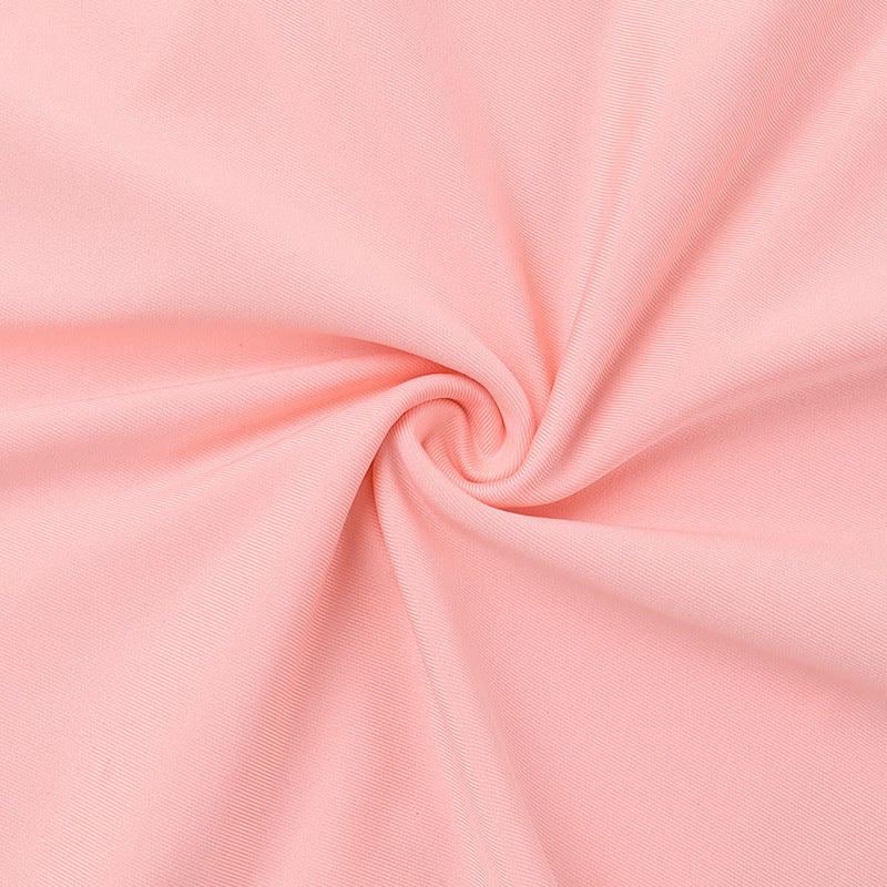 Women Spring Summer Sexy Gathered Ribbon Solid Dress 14