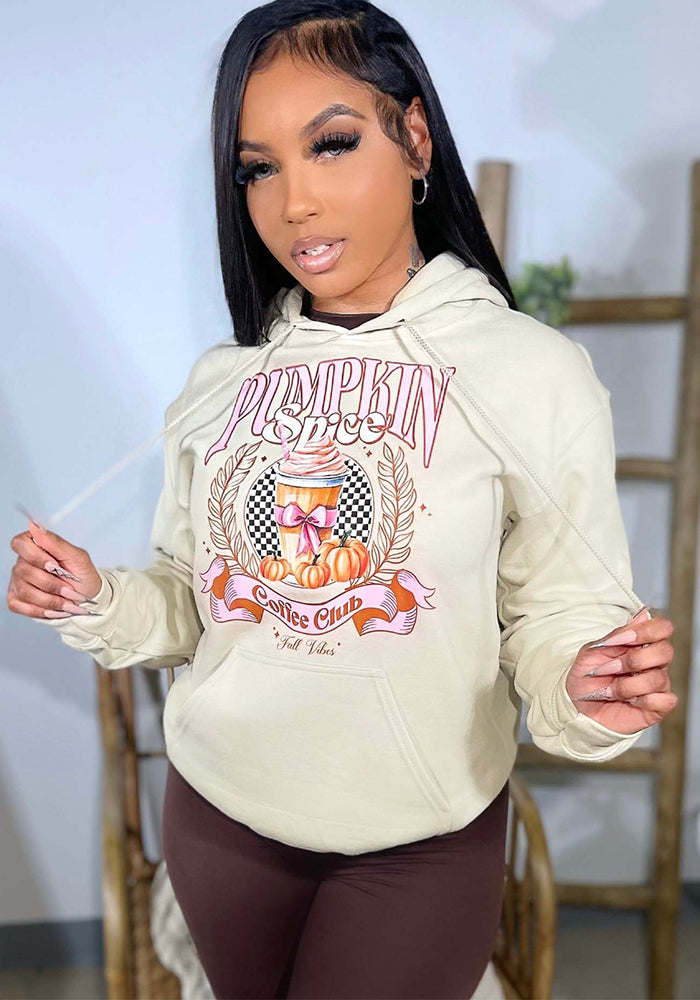 Autumn Winter Women Long Sleeve Hooded Loose Casual Printed Hoodies