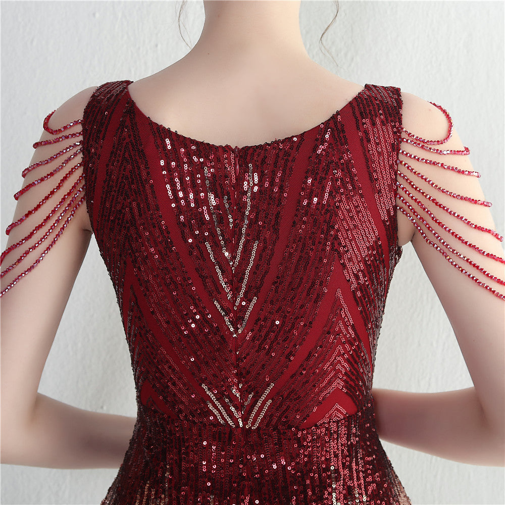 Positioning flower bead piece beading sexy party dinner ceremony concert long dress 25