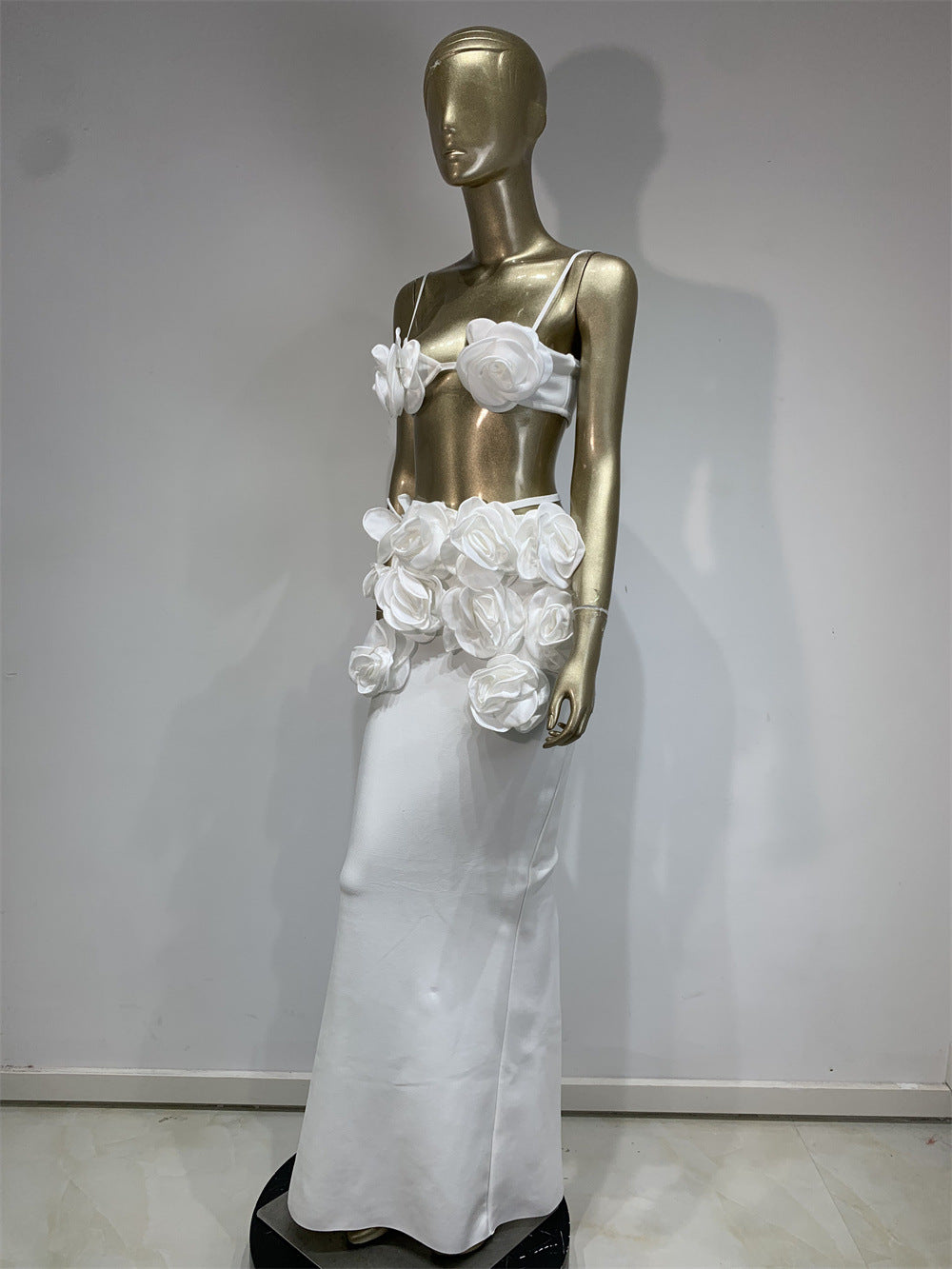 Floral Bustier Top & Long Skirt Beach Party Outfit 28