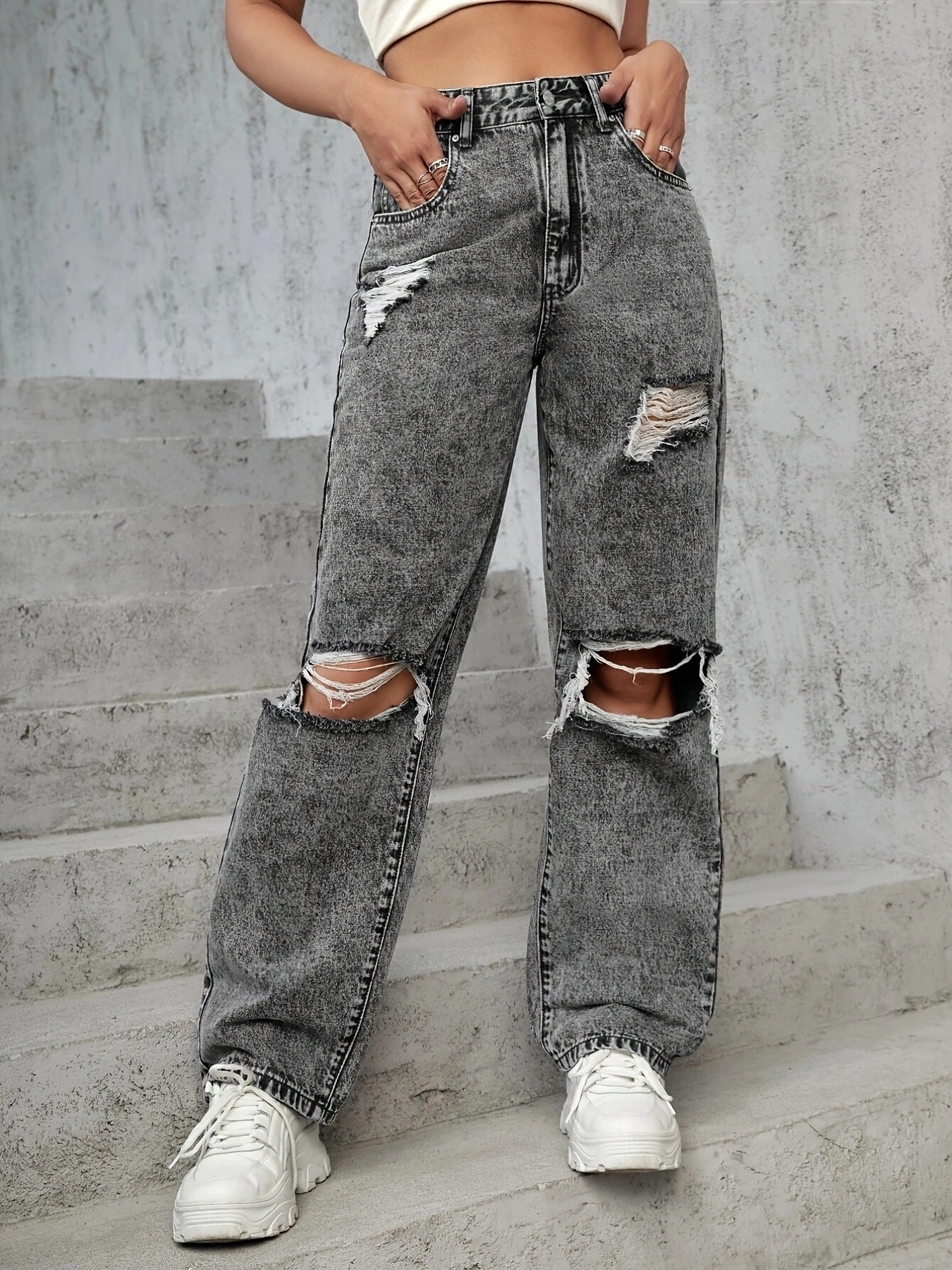 Fashion Jeans Women's Fashion Trends Ripped Denim Pants 7