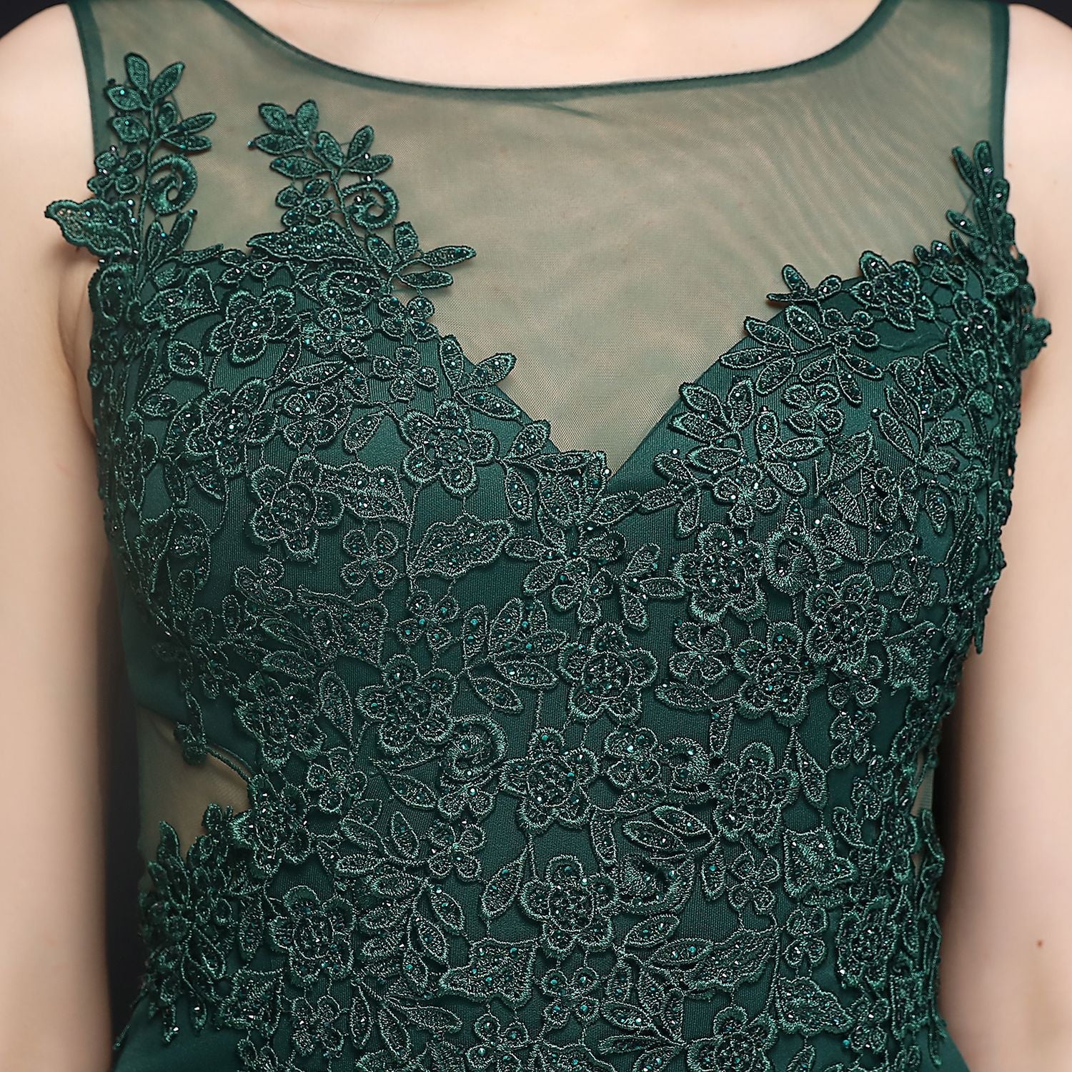 Women Lace Rhinestone Fishtail Evening Dress 18