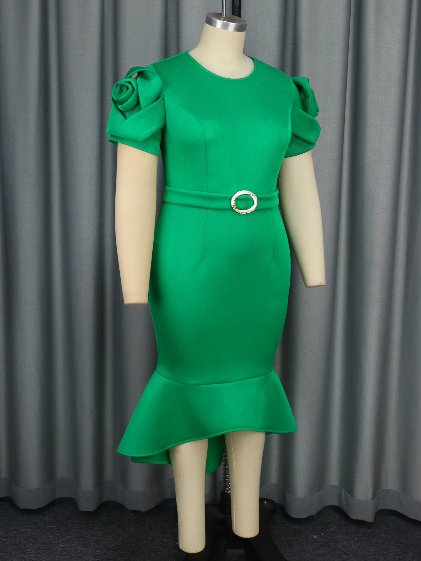 Women Solid Party Fishtail Dress 6