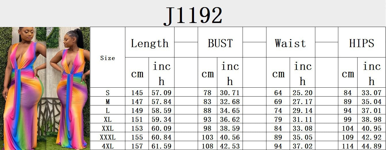 Women sexy v-neck sleeveless printed dress 5