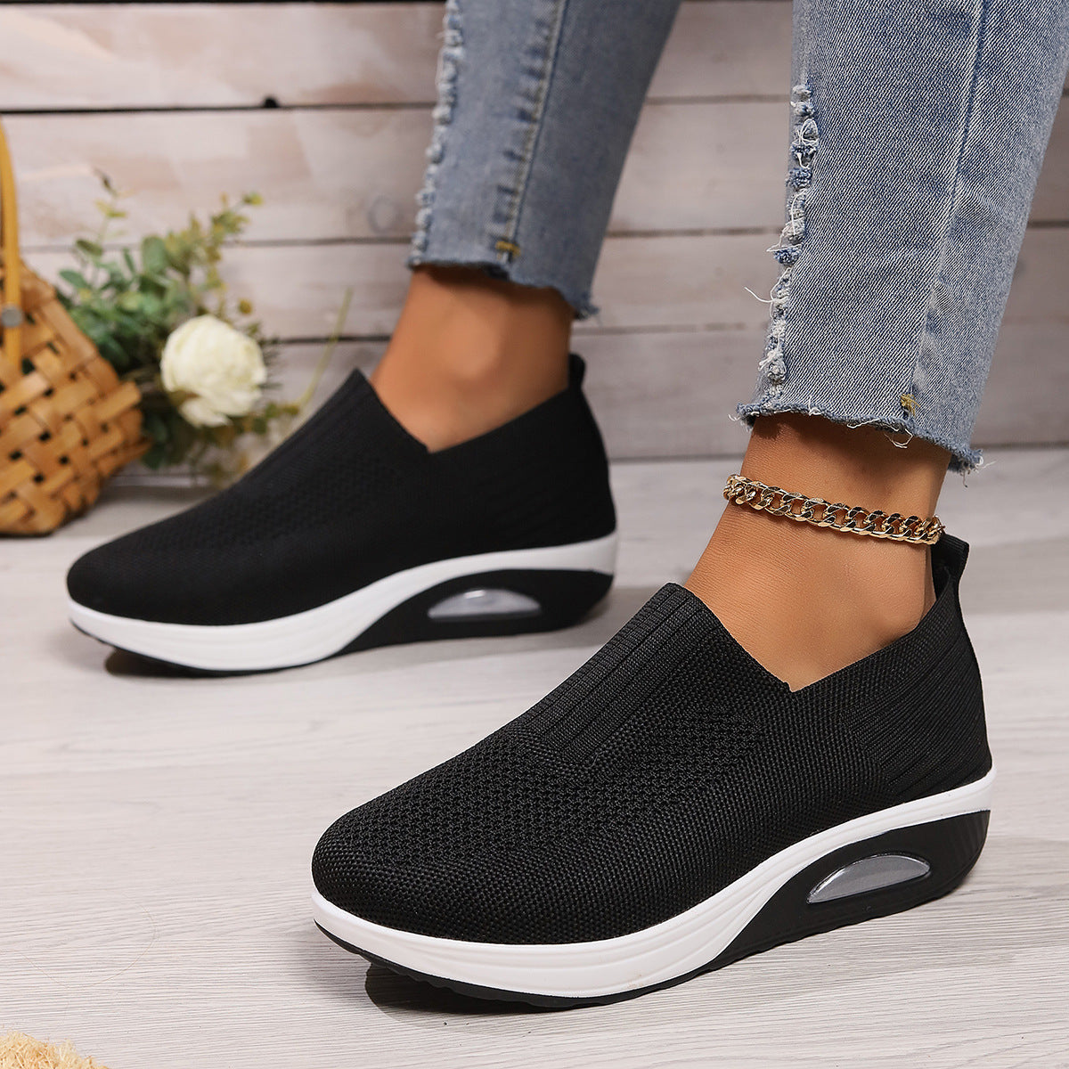 Comfortable Woven Non-Slip Soft Sole Women's Shoes Mesh Sports Shoes 18
