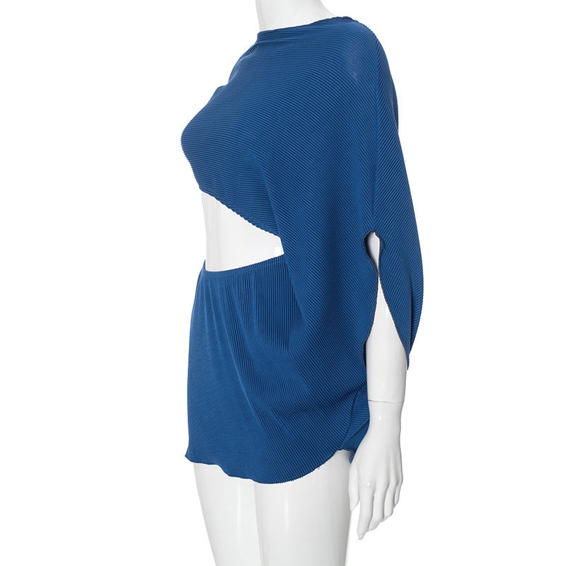 Women's Casual Hollow Loose Slim Fit Pleated Dress 7